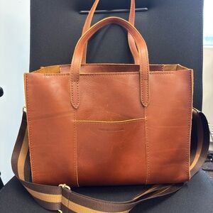 Portland Leather Goods Large East/West Lola Crossbody Tote in Chestnut!